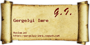 Gergelyi Imre névjegykártya