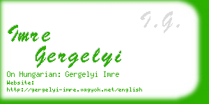 imre gergelyi business card